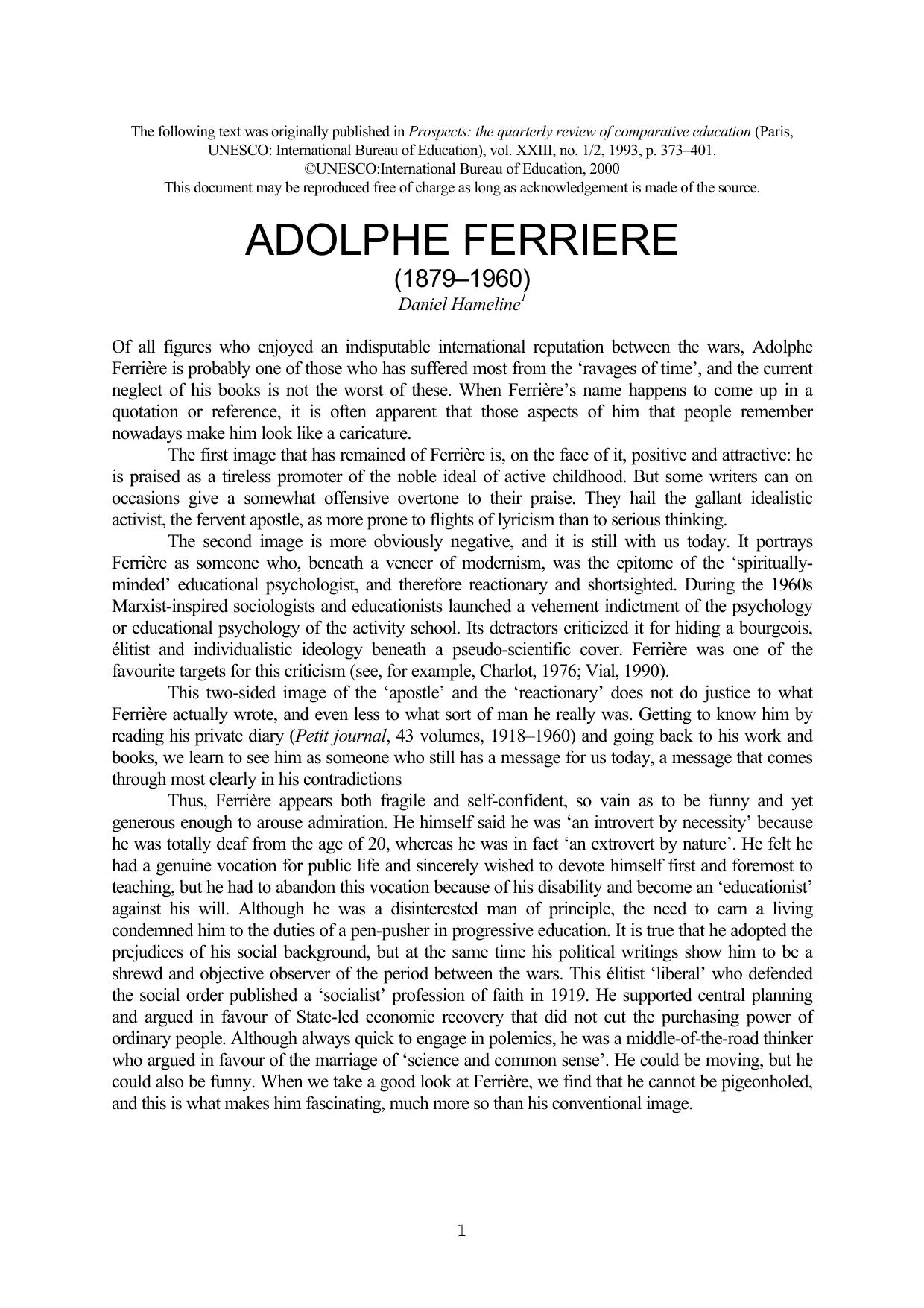 Adolphe Ferriere